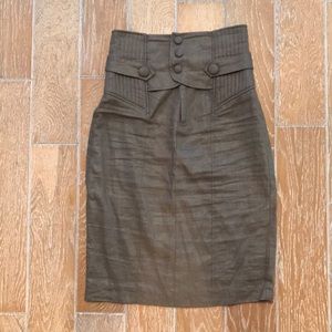 {Black Halo} High Waisted Pencil Skirt